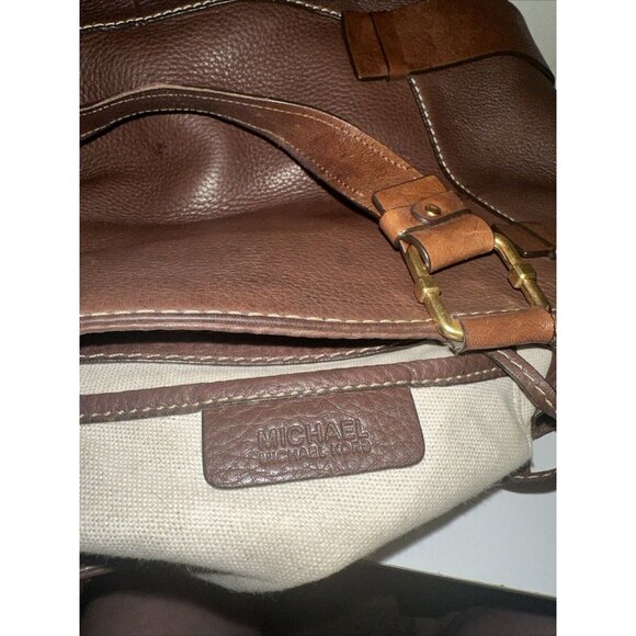 Michael Michael Kors Brown Leather Gold Buckle Purse - Picture 11 of 14